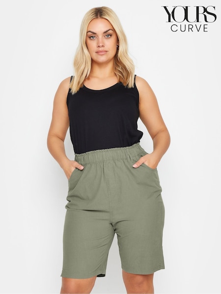 Yours Curve Green Cool 100% Cotton Shorts (F58183) | €28