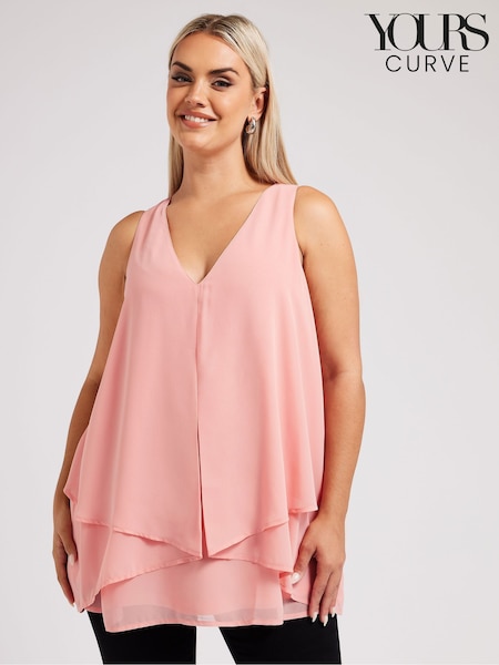 Розовый - Yours Curve London Layered Top (F58201) | €42