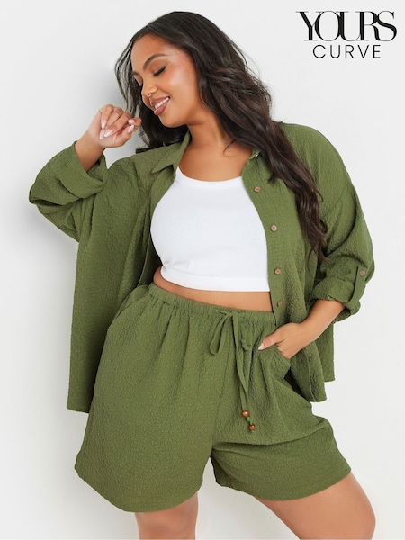 Grün - Yours Curve Texutre Coord Pull-On Shorts (F58232) | 34 €