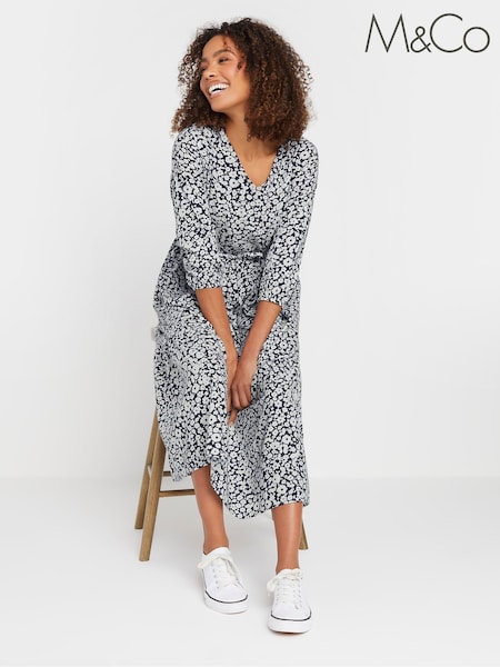 M&Co Blue Tiered Midi Dress (F58237) | €55