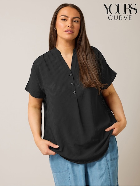 Schwarz - Yours Curve Half Placket Blouse (F58285) | 56 €