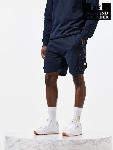 Weekend Offender Blue Overlay 100% Cotton Shorts (F58332) | €66
