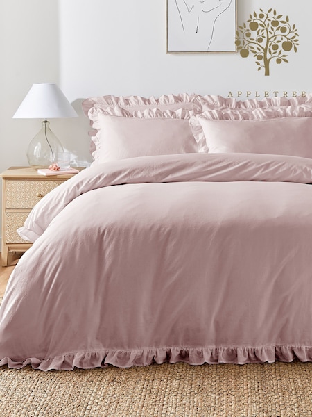 Appletree Lavender Cassia Frill 100% Cotton Duvet Cover Set (F58384) | €38 - €72