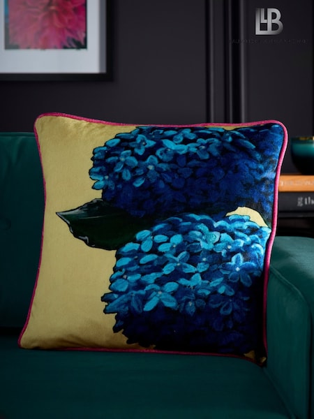 Laurence Llewelyn-Bowen Hiyah Hydrangea Velvet Filled Cushion (F58396) | ‏89 ر.ق.