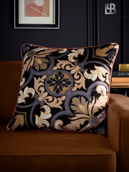 Laurence Llewelyn-Bowen Black Festivo Velvet Filled Cushion (F58409) | 89 QAR