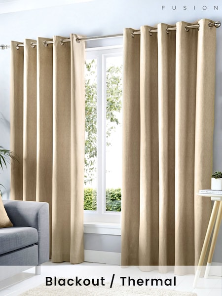 Fusion Cannes Blackout and Thermal Pair of Eyelet Curtains (F58411) | €55 - €150