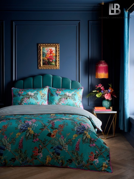 Laurence Llewelyn-Bowen Teal Cotswold Fantasia 100% Cotton Duvet Cover Set (F58417) | AED320 - AED408