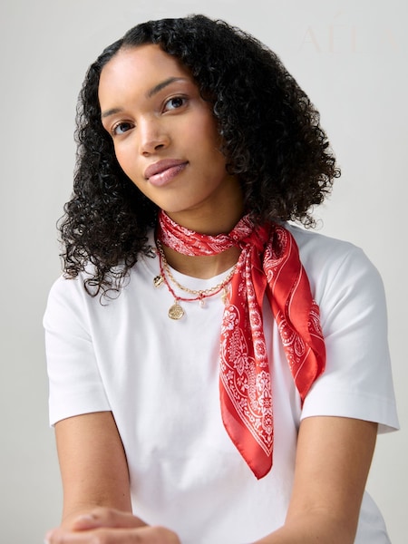 Aela Red Paisley Bandana Scarf (F58631) | ‏70‏₪