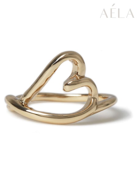 Aela Gold Tone Dainty Heart Ring (F58643) | €15