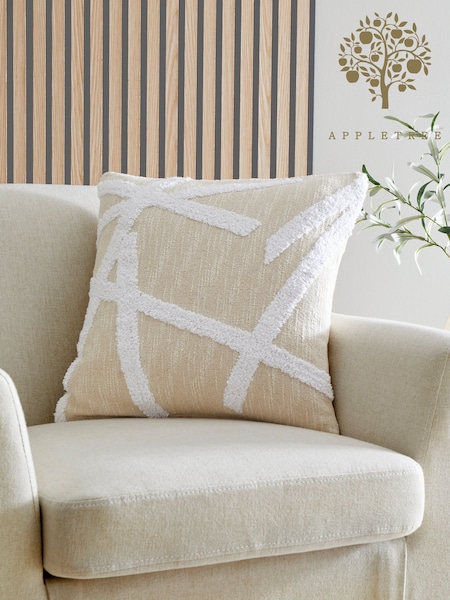 Appletree Natural Otto Tufted Filled 100% Cotton Cushion (F58679) | 79 QAR