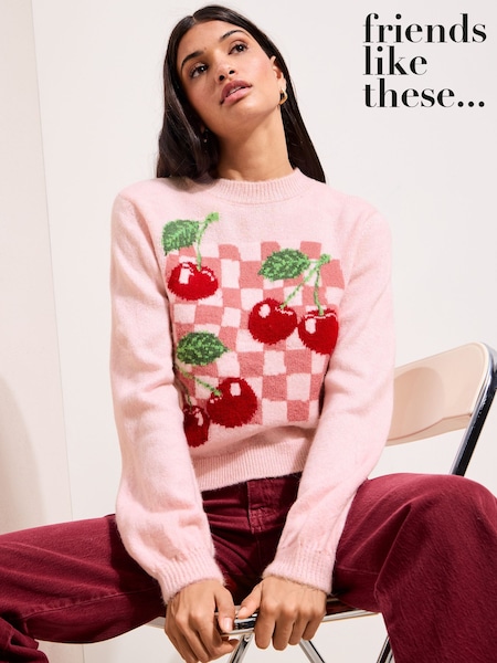 Friends Like These Cherry Checkerboard Graphic Jumper (F58805) | €58