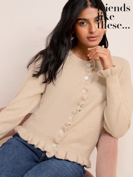 Neutro - Friends Like These Ruffle Detail Cardigan (F58806) | R$ 375