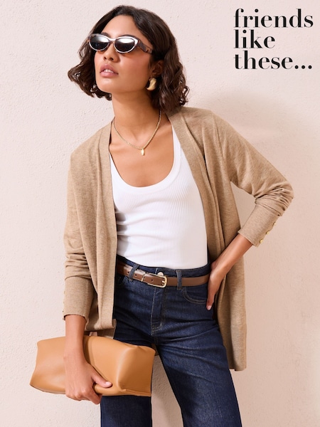 Friends Like These Brown Longline Cardigan (F58815) | €38