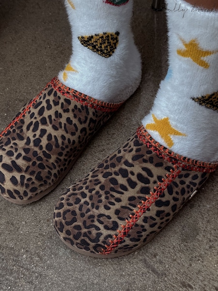 Never Fully Dressed Brown Leopard Print Mule Slippers (F58852) | € 72