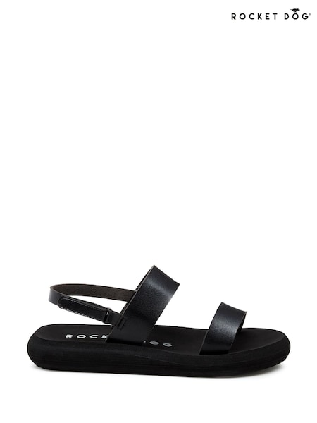 Rocket Dog Sunshine Unlined Burnished Pu Black Sandals (F58908) | €37
