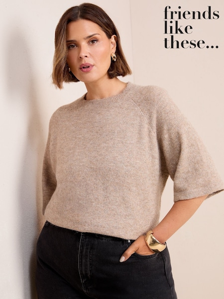 Friends Like These Neutral Curve Knitted Top (F58926) | €45