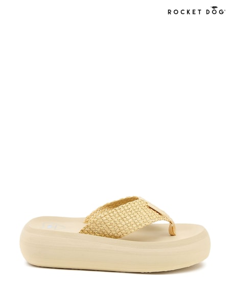 Rocket Dog Natural Sandy Atill Raffia Band Flip Flops (F58931) | €37