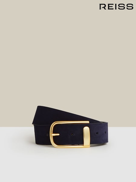 Reiss Navy Iyla Suede Half Keeper Belt (F59064) | €113