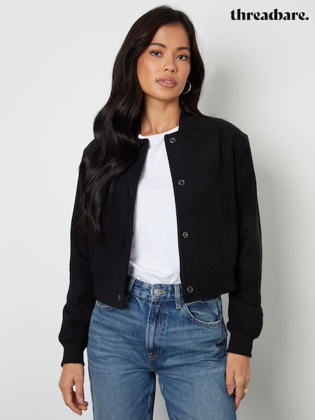 Threadbare Black Cropped Bomber Jacket (F59075) | kr571