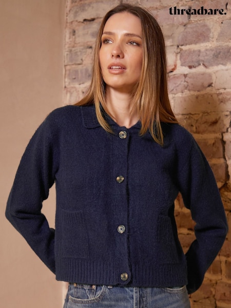 modra - Threadbare Collared Boxy Knitted Cardigan (F59096) | € 33