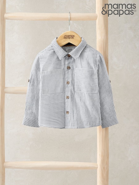 Mamas & Papas Blue Pinstripe Shirt (F59117) | kr257
