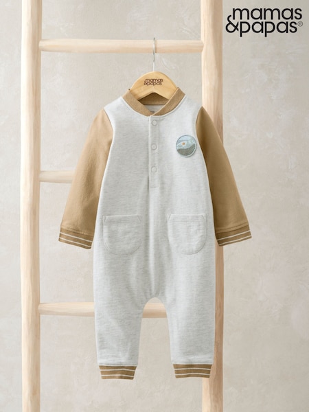 Mamas & Papas Basketball Collar Brown Romper (F59136) | €35