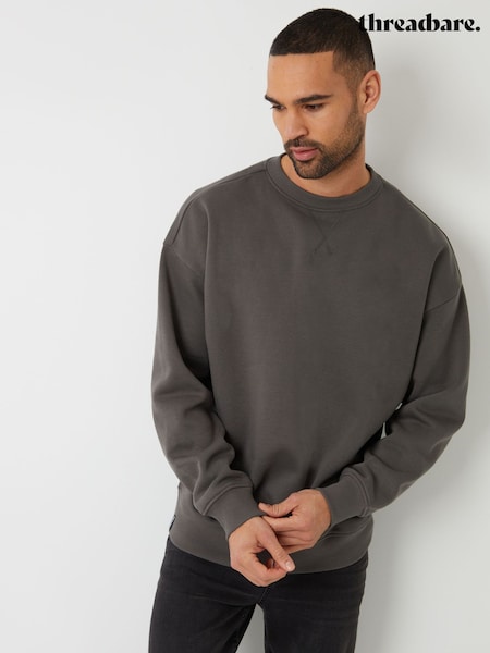 Threadbare Grey Oversized Fit Crew Neck Sweatshirt (F59146) | R$ 300