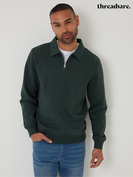 Threadbare Green Quarter Zip Collared Sweatshirt (F59147) | 1,322 UAH
