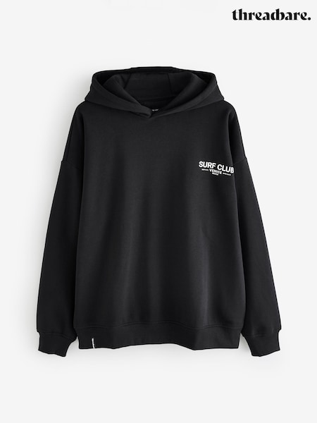 Threadbare Black Graphic Print Relaxed Fit Pullover Hoodie (F59156) | €37