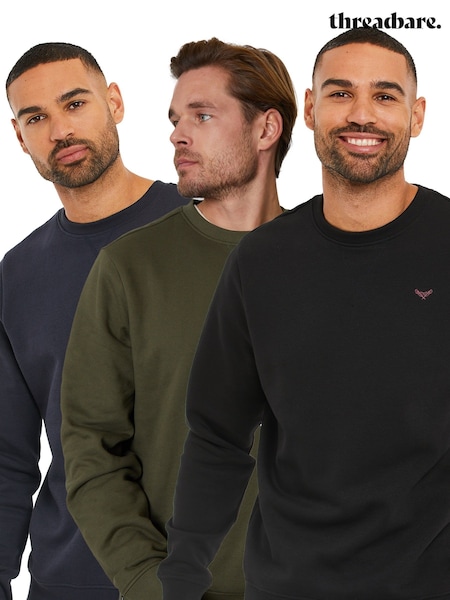 Threadbare Multi Crew Neck Sweatshirts 3 Pack (F59164) | €78
