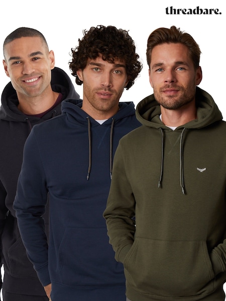 Threadbare BK/KI/NY Pullover Hoodies 3 Pack (F59176) | €85
