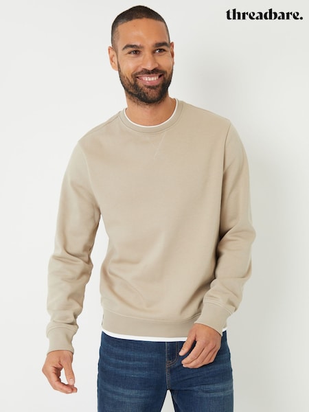 Threadbare Natural Mock Crew Neck Sweatshirt (F59188) | AED159