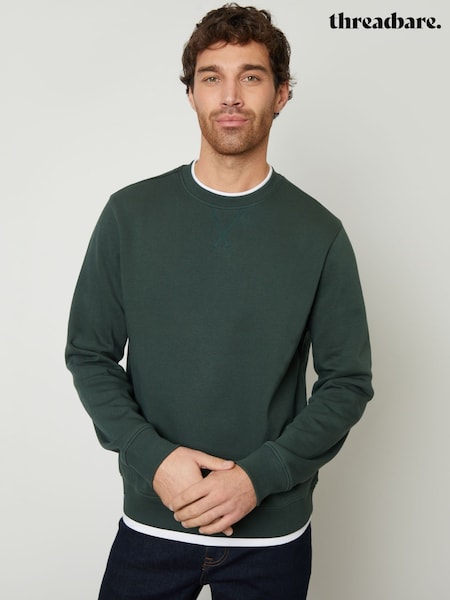 Threadbare Forest Green Mock Crew Neck Sweatshirt (F59195) | R$ 280
