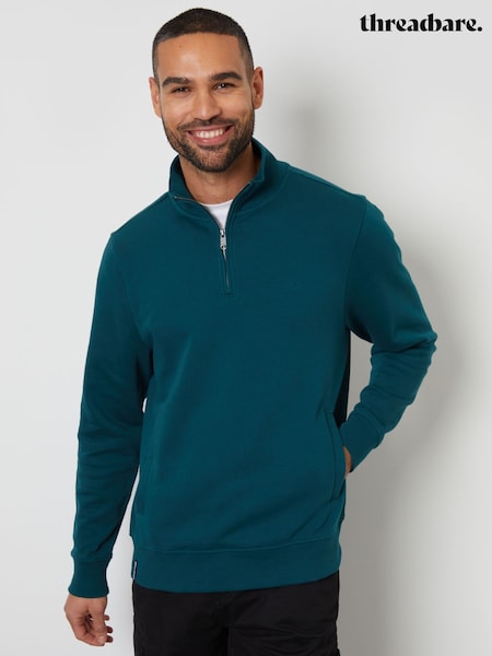 Threadbare Dark Teal Quarter Zip Neck Sweatshirt (F59198) | AED146