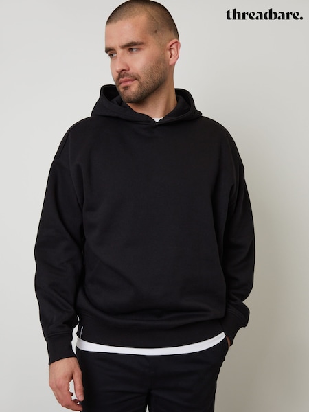 Threadbare Black Oversized Fit Pullover Hoodie (F59199) | R$ 280