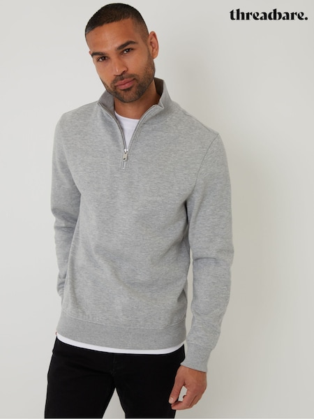 Threadbare Grey Mock T-Shirt Quarter Zip Sweatshirt (F59209) | R$ 300