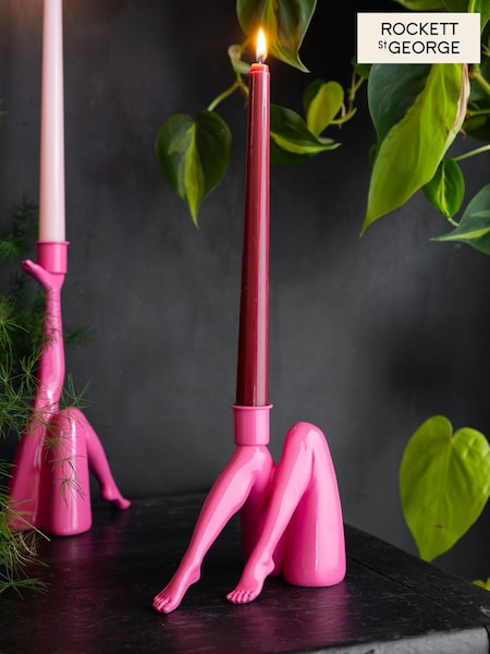 Rockett St George Pink Leg Taper Candle Holder (F59386) | €24.50
