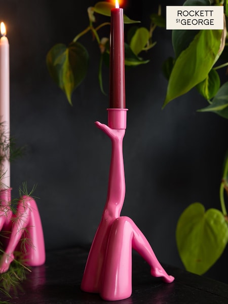 Rockett St George Pink Leg Taper Candle Holder (F59400) | €24.50