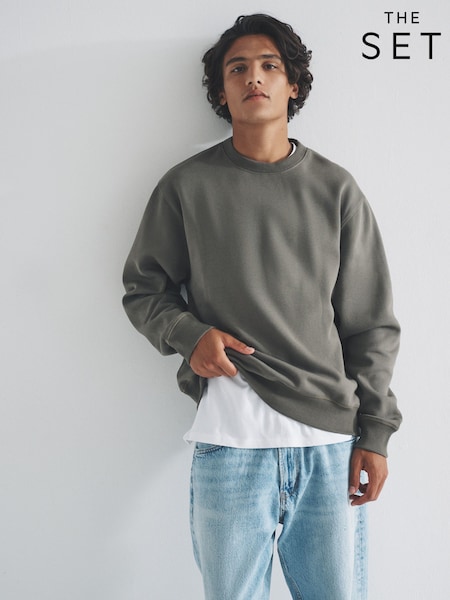 The Set Black/Green 3 Pack 3 Pack Crew Neck Sweat Tops (F59502) | €57