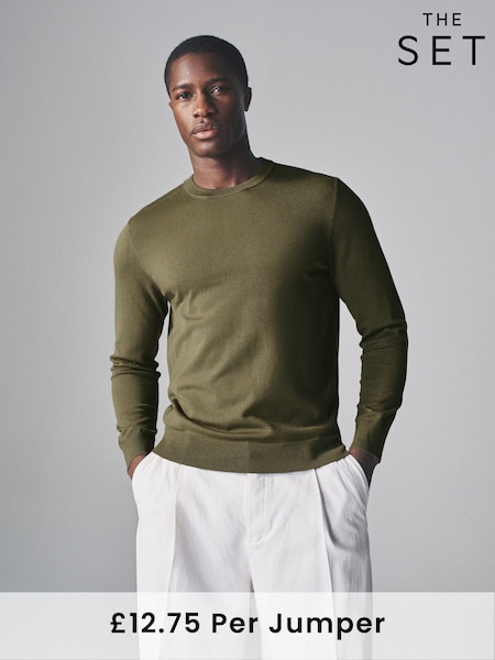The Set Multi 4 Pack Long Sleeve Knitted Crew Jumpers (F59522) | €68