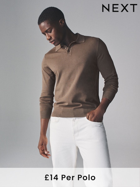 The Set Multi 3 Pack Long Sleeve Knitted Polo Jumpers (F59523) | AED245