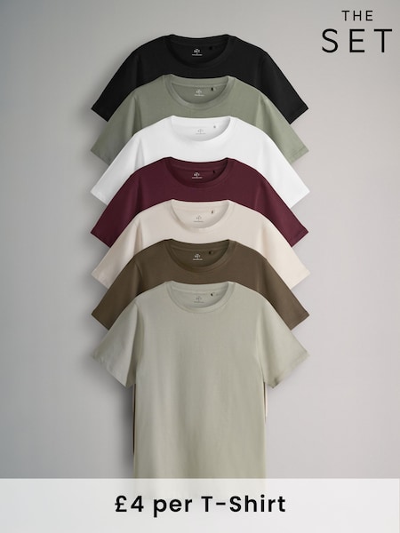 The Set Slim Short Sleeve T-Shirts 7 Pack (F59558) | R$ 335