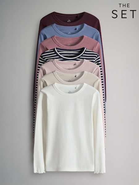 The Set 7 Pack Long Sleeve Ribbed T-Shirts (F59655) | ‏134 د.إ.‏ - ‏ 192‏ د.إ.