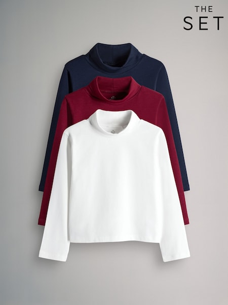 The Set Red/Blue 3 Pack Long Sleeve Roll Neck T Shirts (F59666) | €16.50 - €20