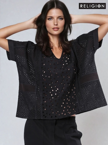 Religion Topaz Embroidery Anglais Blouse (F59742) | ‏443‏₪