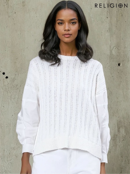 Religion Extreme Jumper With 100% Cotton Shirt Sleeves (F59750) | 655 LEI