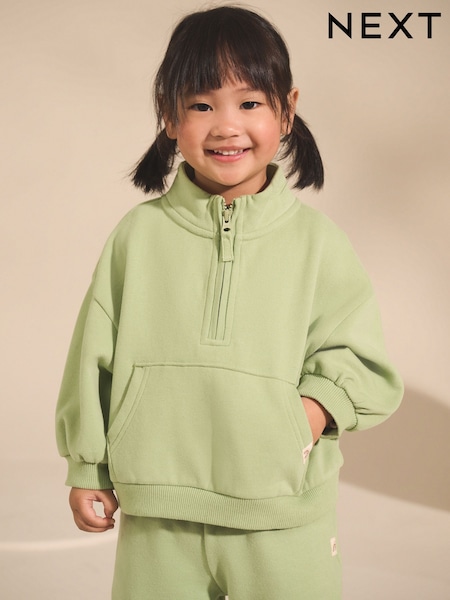 Sage Green Half Zip Sweatshirt (3mths-7yrs) (F59840) | 45 QAR - 54 QAR