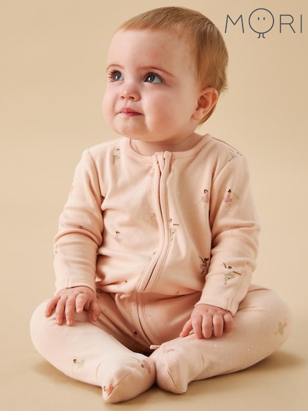 Mori Pink Ballerina 2-way Zip Sleepsuit (F59843) | ‏168‏₪