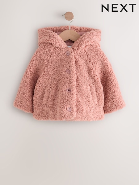 Pink Hooded Borg Jacket (12mths-7yrs) (F59895) | €35 - €40