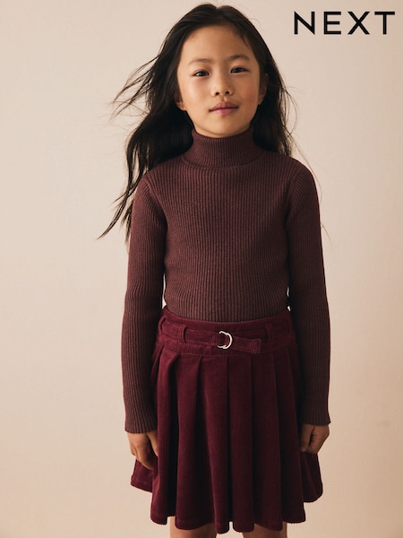 Chocolate Brown Roll Neck Knit Jumper (3-16yrs) (F59920) | 59 QAR - 84 QAR